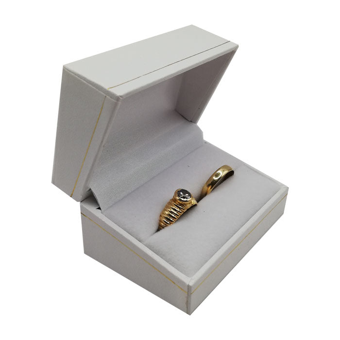 Juwelendoosje Dubbel Ring Lederlook Wit 24stuks