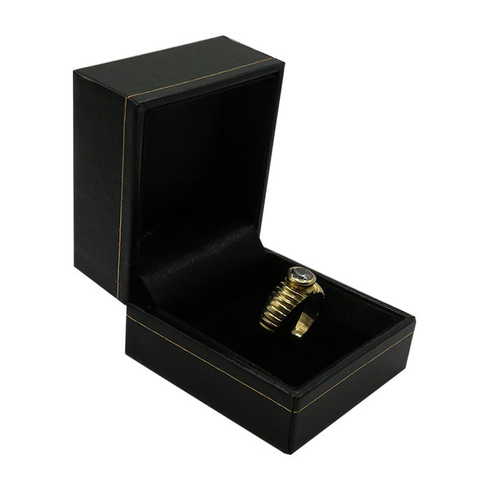 Sieradendoosje Lederlook - Ring met clip Zwart 20st