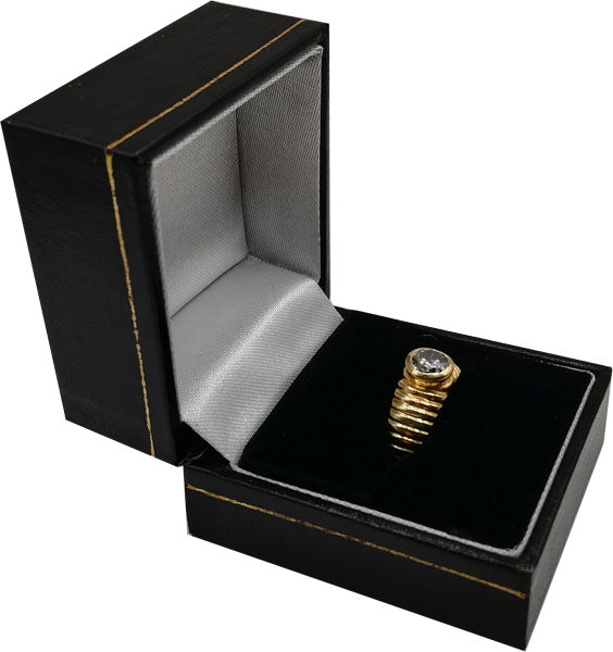 Juwelendoosje Ring Lederlook Zwart 20st