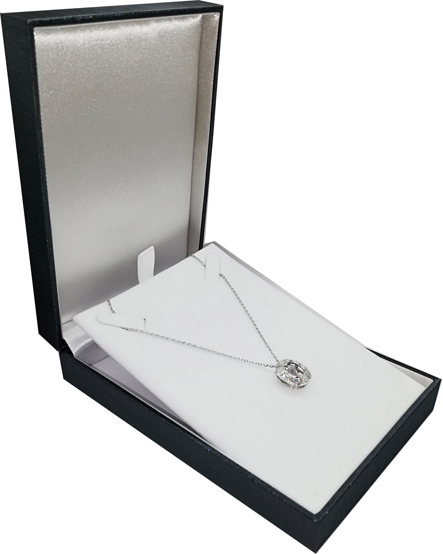 Jewelry box Pendant silk look Gray 10 pcs