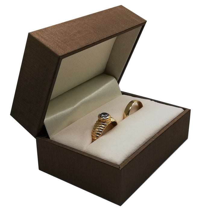 Jewelry box silk look Wedding Ring Bronze 10 pcs