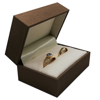 Jewelry box silk look Wedding Ring Bronze 10 pcs