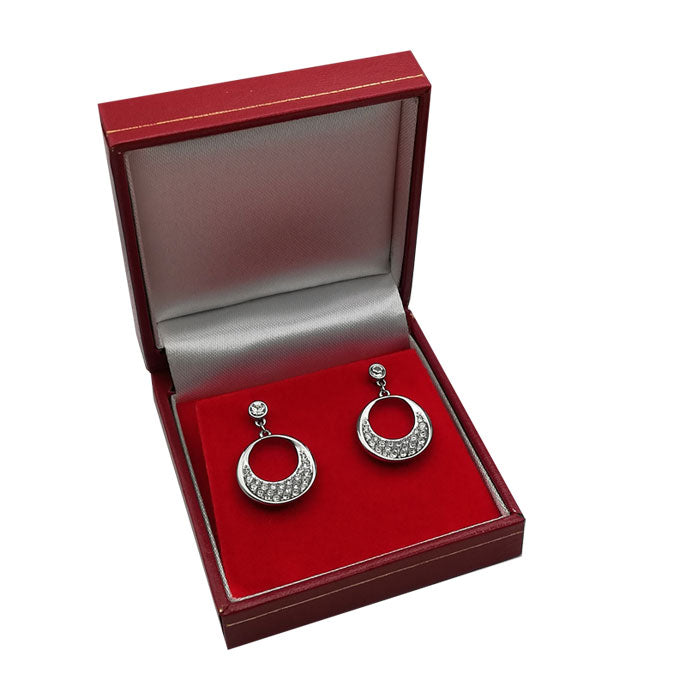 Boîte à bijoux Aspect cuir - Boucles d'oreilles Medium Rouge 20 pcs
