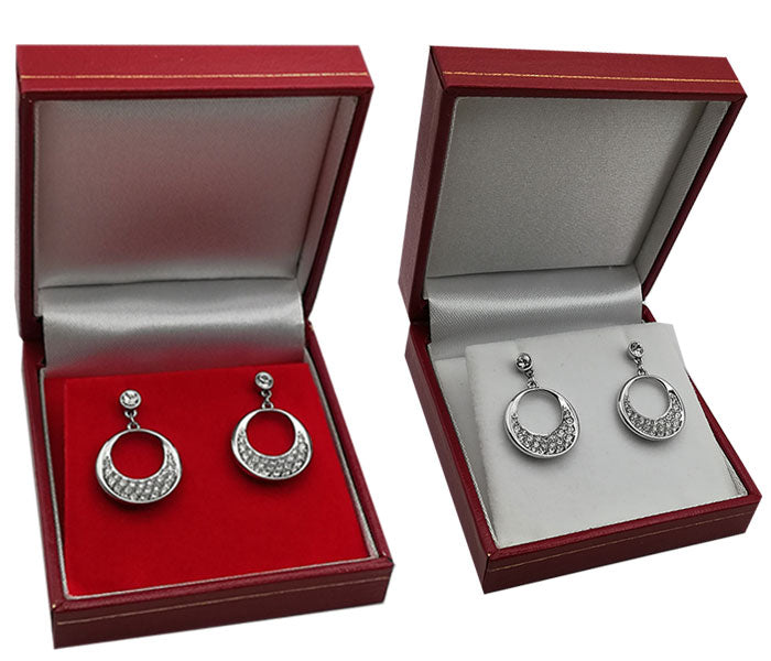 Boîte à bijoux Aspect cuir - Boucles d'oreilles Medium Rouge 20 pcs