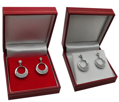 Boîte à bijoux Aspect cuir - Boucles d'oreilles Medium Rouge 20 pcs