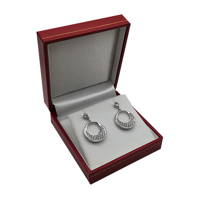 Boîte à bijoux Aspect cuir - Boucles d'oreilles Medium Rouge 20 pcs