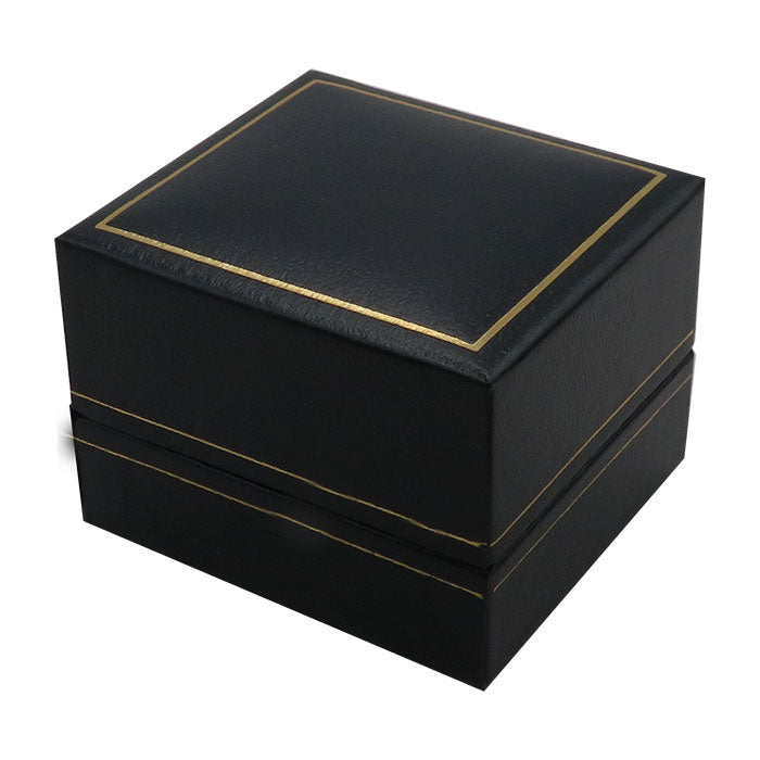 Sieradendoosje Lederlook - Ring met clip Zwart 20st