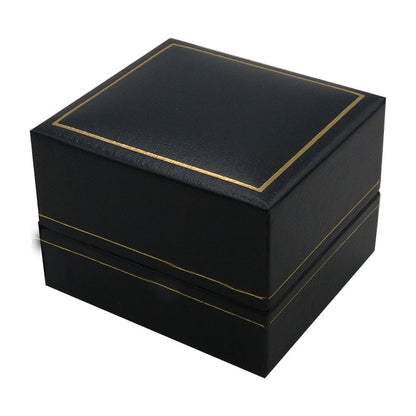 Sieradendoosje Lederlook - Ring met clip Zwart 20st