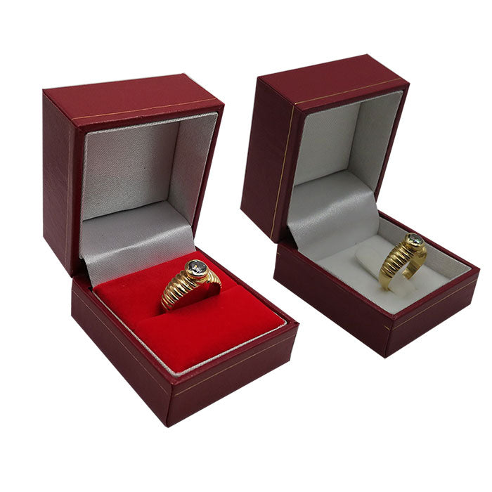 Boîte à bijoux Aspect cuir - Bague Rouge 40 pcs