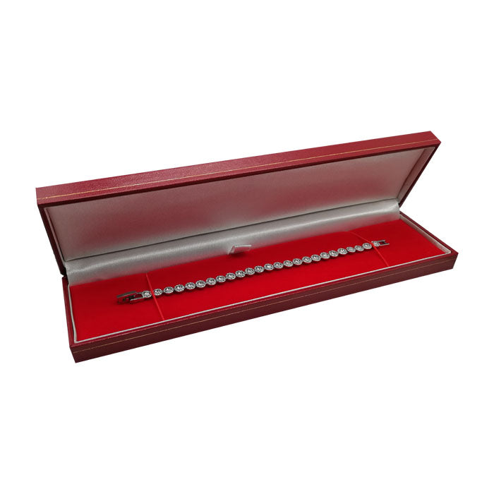 Boîte à bijoux Aspect cuir - Bracelet Rouge 10 pcs