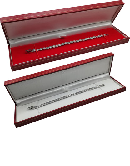 Boîte à bijoux Aspect cuir - Bracelet Rouge 10 pcs