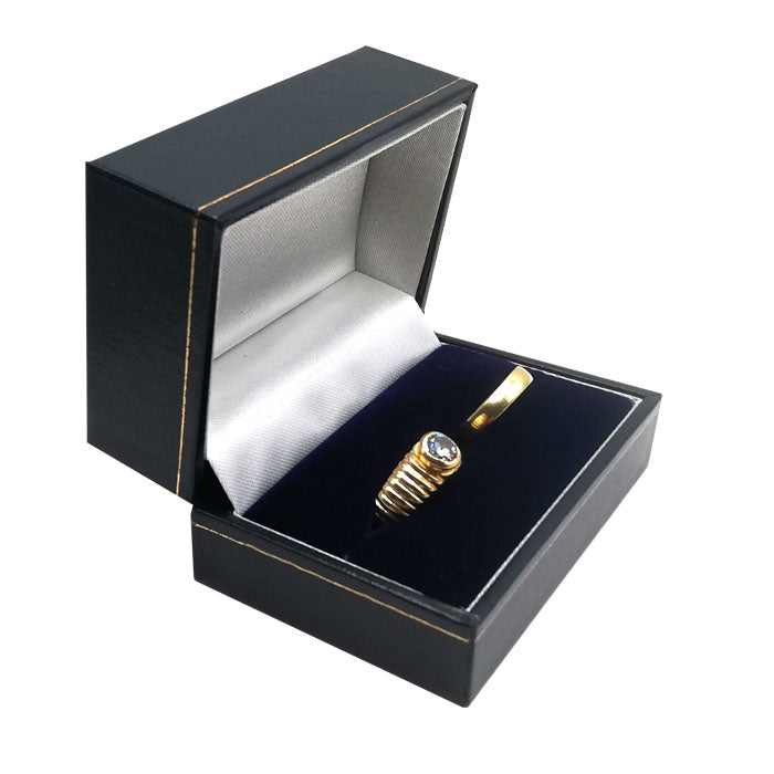 Juwelendoosje Dubbel Ring Lederlook Blauw 24stuks