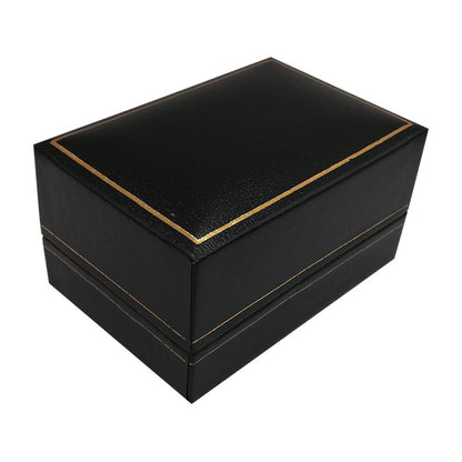Sieradendoosje Dubbel Ring Lederlook Zwart 10st