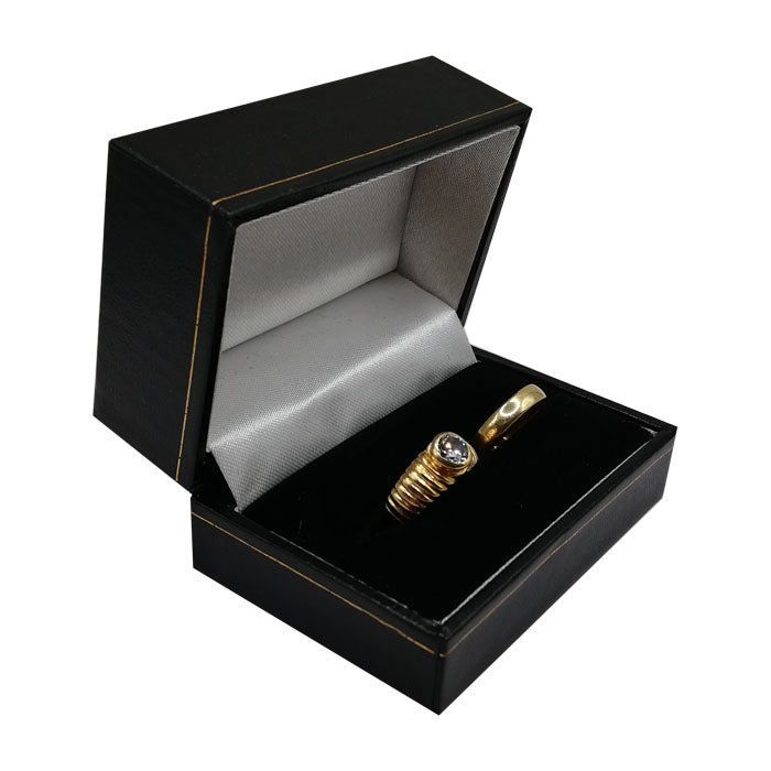 Sieradendoosje Dubbel Ring Lederlook Zwart 10st