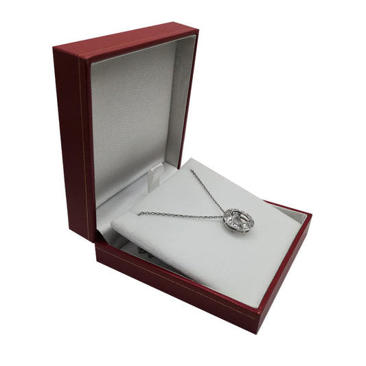 Boîte à bijoux Pendentif petit aspect cuir Rouge 10 pcs